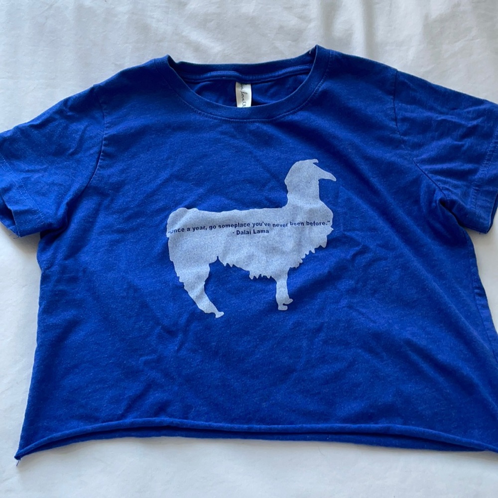 Blue Cropped Dalai Lama Shirt